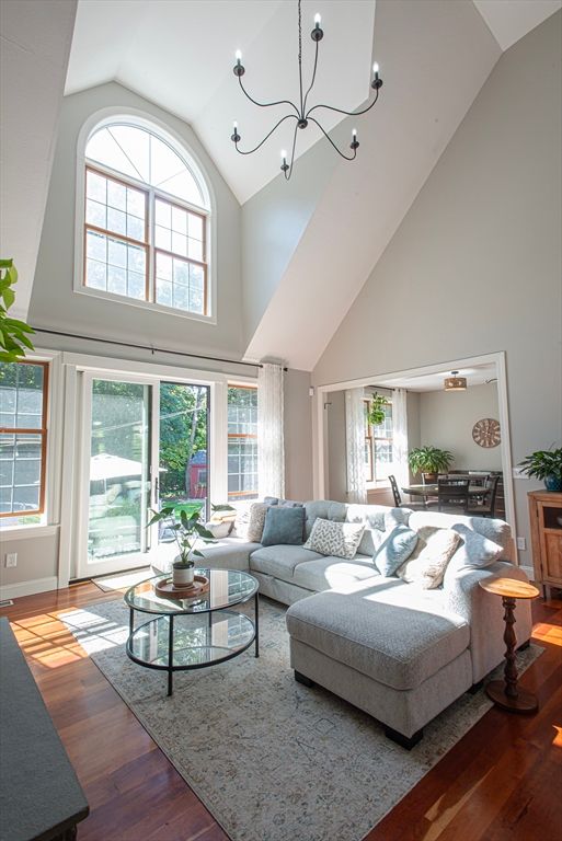 Chandelier, Interior, Living room, Wood Texture Flooring