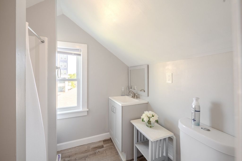Bathroom, Interior, Washer, Wood Texture Flooring