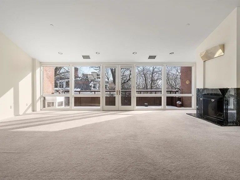 Empty room, Fireplace, Interior, Recessed Lighting