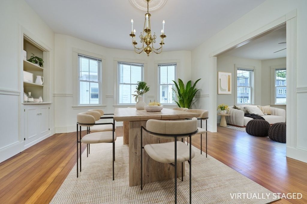 Chandelier, Dining room, Interior, Wood Texture Flooring