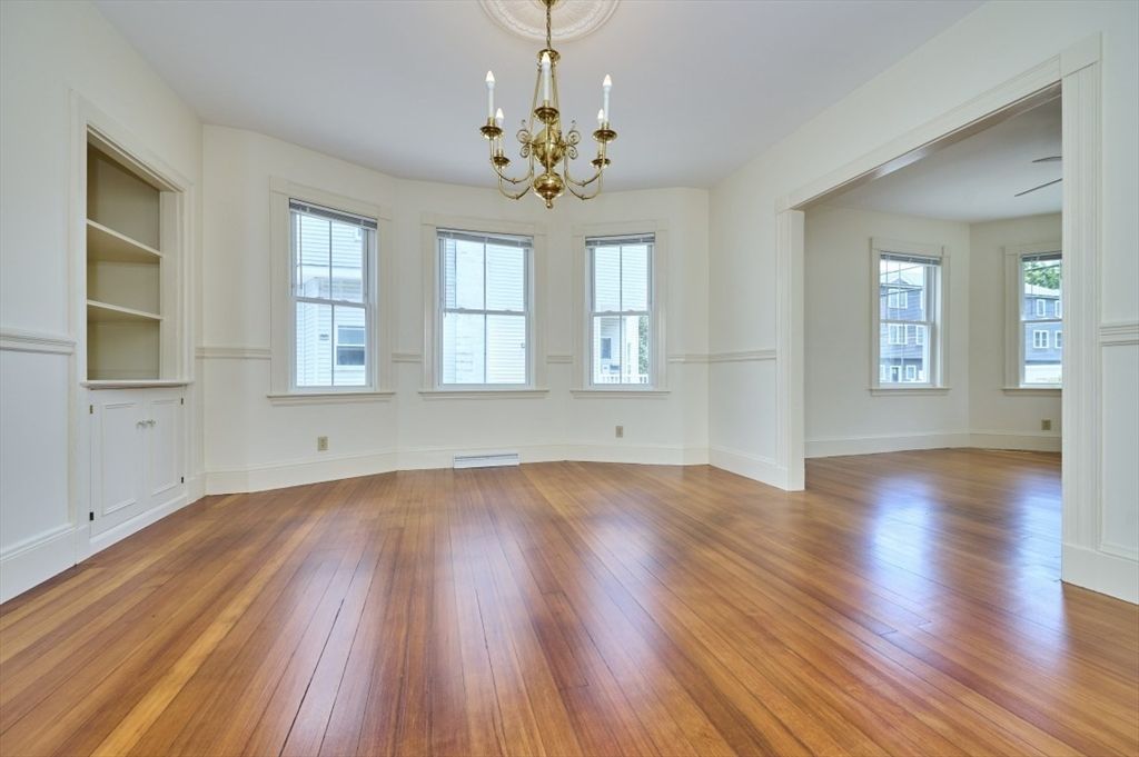 Chandelier, Empty room, Interior, Wood Texture Flooring