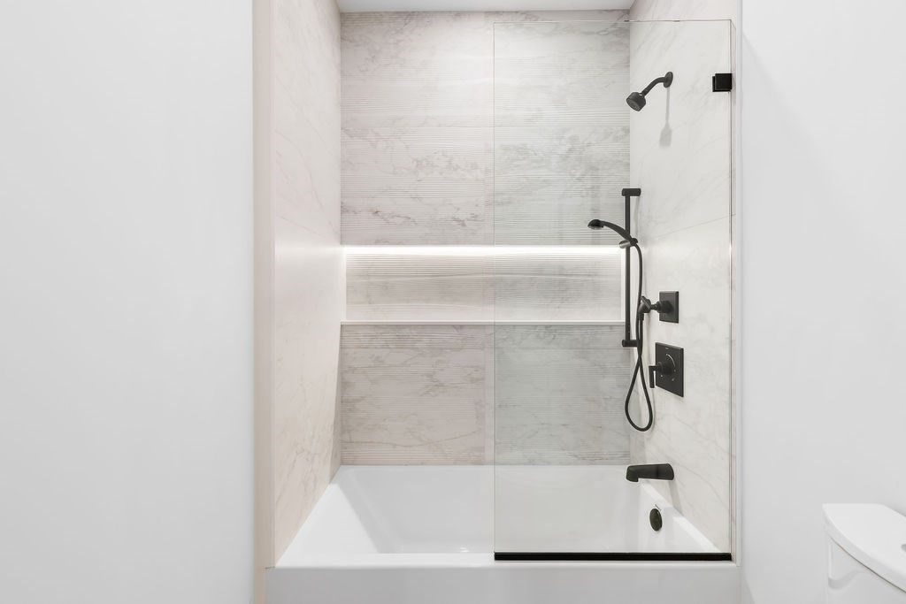Bathroom, Glass Shower, Interior, Marble Walls