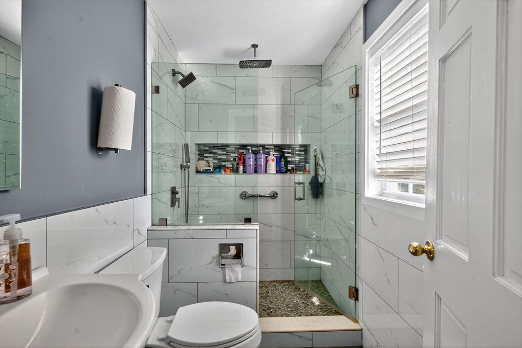 Bathroom, Glass Shower, Interior, Marble Walls