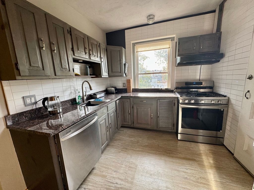 Interior, Kitchen, Stainless Steel Appliances, Wood Texture Flooring