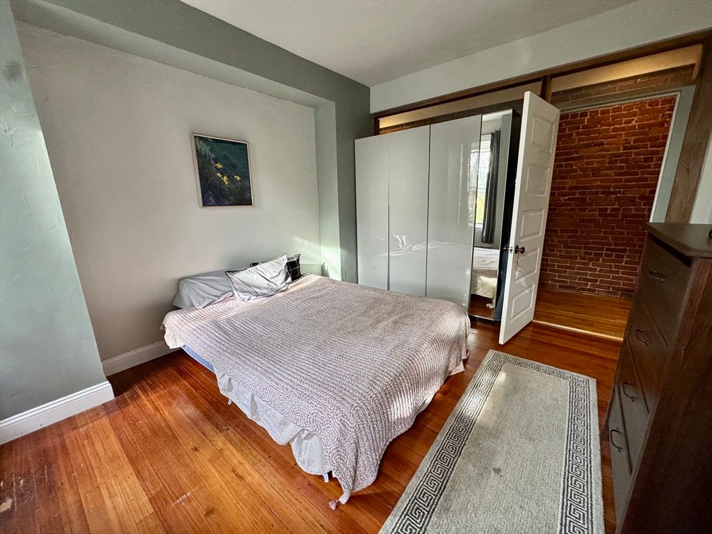 Bedroom, Interior, Stone Walls, Wood Texture Flooring