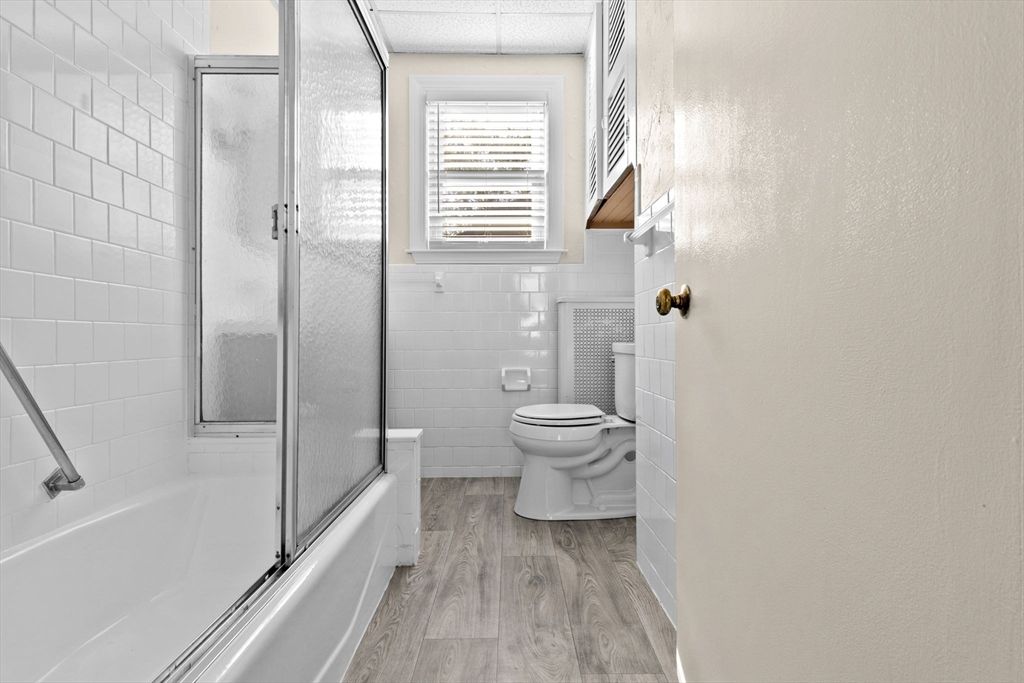 Bathroom, Glass Shower, Interior, Wood Texture Flooring