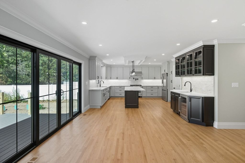 Interior, Kitchen, Recessed Lighting, Wood Texture Flooring