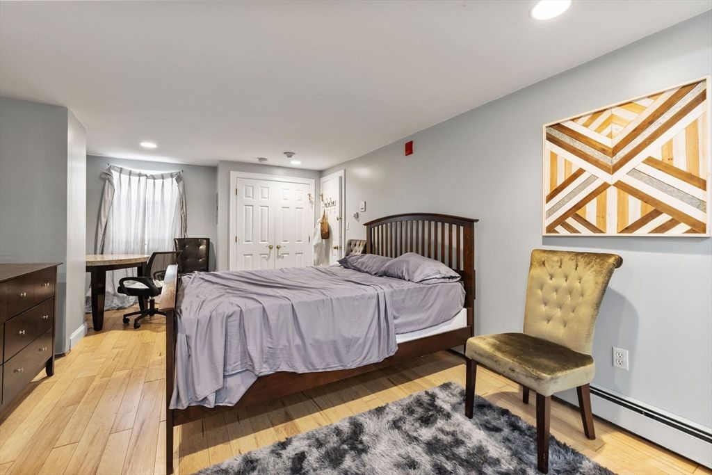 Bedroom, Home Office, Interior, Recessed Lighting, Wood Texture Flooring