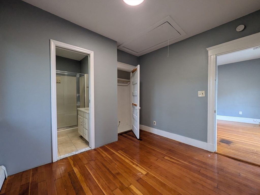 Bathroom, Empty room, Interior, Recessed Lighting, Wood Texture Flooring