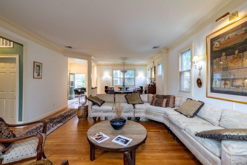 Dining room, Interior, Living room, Pendant Lights, Wood Texture Flooring