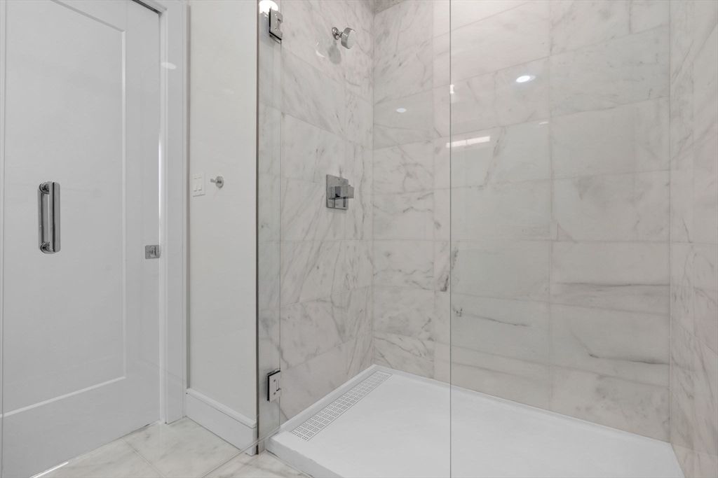 Bathroom, Glass Shower, Interior, Marble Walls
