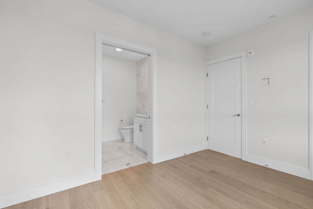 Bathroom, Empty room, Interior, Recessed Lighting, Wood Texture Flooring