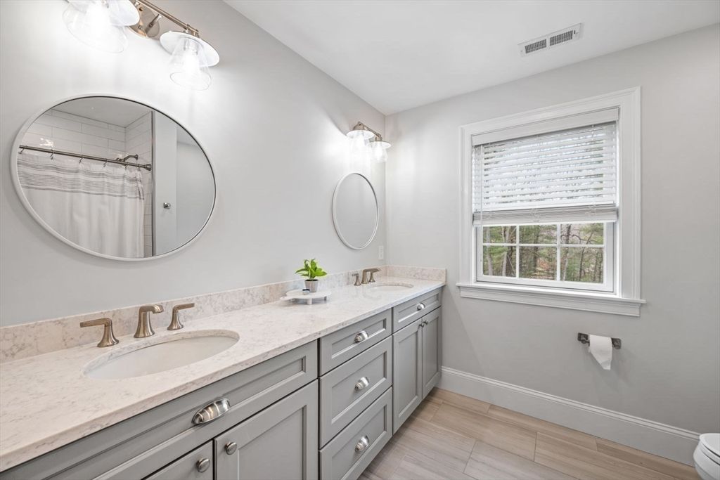 Bathroom, Dual Sink Vanities, Interior, Wood Texture Flooring