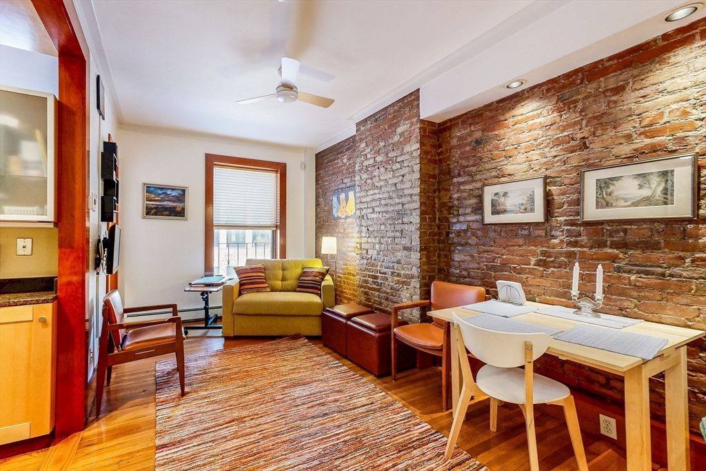 Dining room, Interior, Recessed Lighting, Stone Walls, Wood Texture Flooring