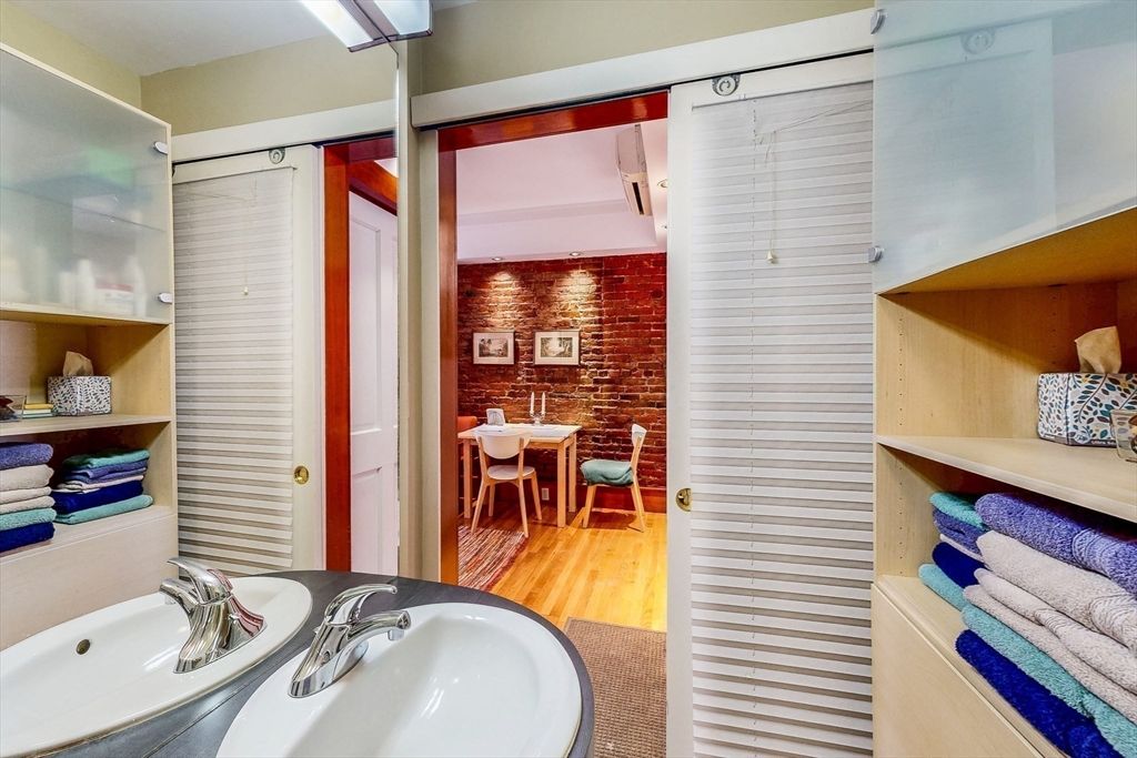 Bathroom, Dining room, Interior, Stone Walls, Wood Texture Flooring