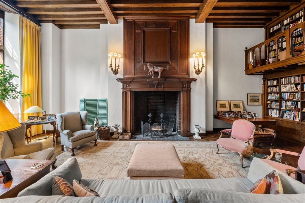 Fireplace, Interior, Living room, Wooden Beams, Wooden Ceilings, Wood Texture Flooring
