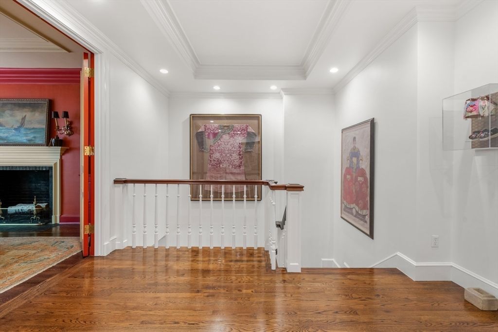 Fireplace, Interior, Recessed Lighting, Wood Texture Flooring