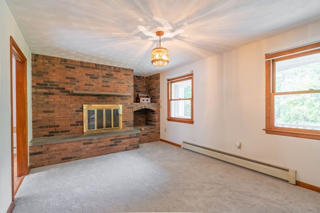 Empty room, Fireplace, Interior, Stone Walls