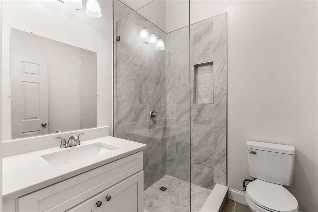 Bathroom, Glass Shower, Interior, Marble Walls