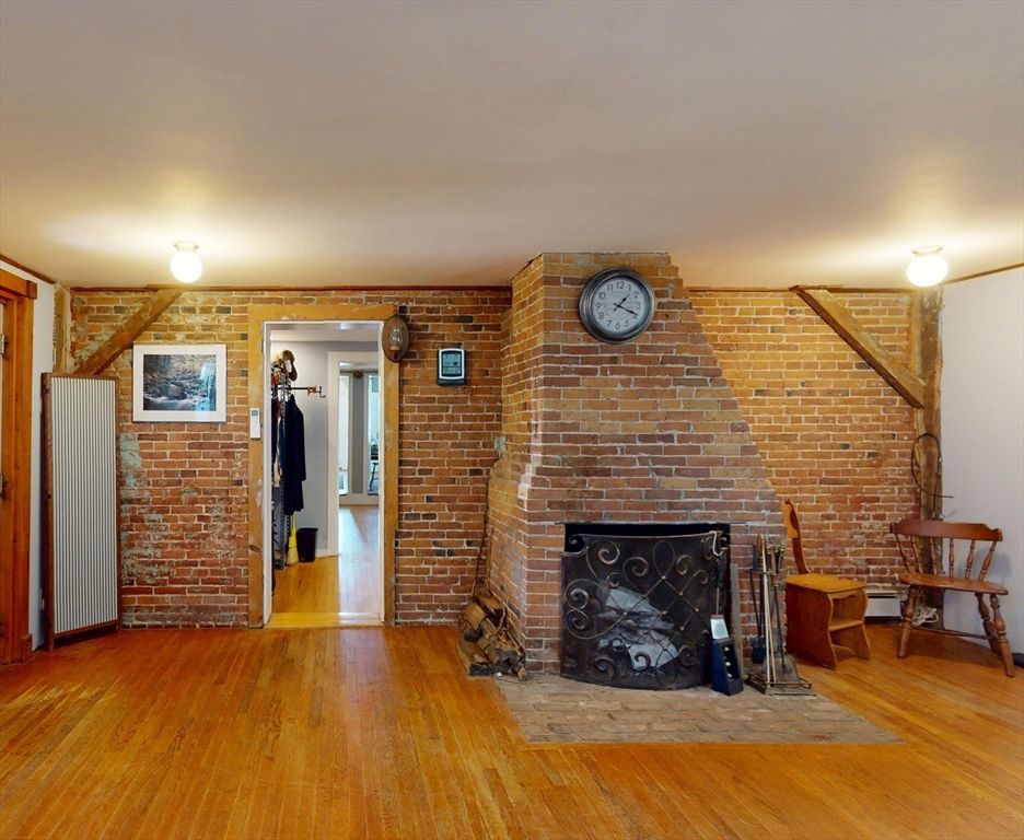 Fireplace, Interior, Stone Walls, Wood Texture Flooring
