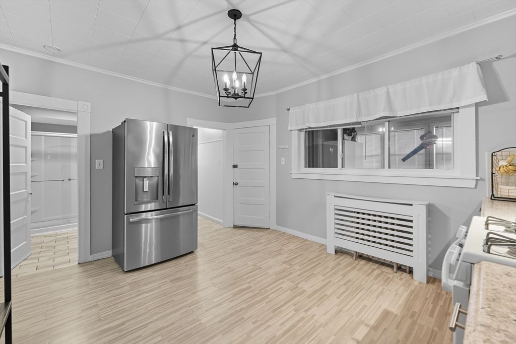 Interior, Kitchen, Pendant Lights, Stainless Steel Appliances, Wood Texture Flooring