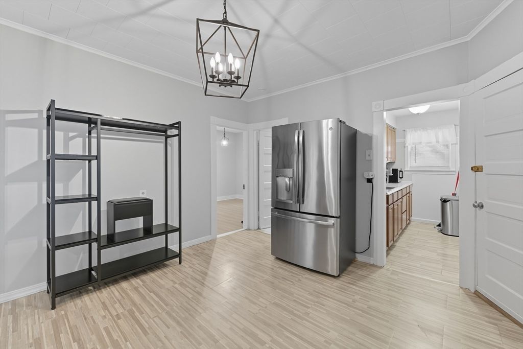 Interior, Kitchen, Pendant Lights, Stainless Steel Appliances, Wood Texture Flooring