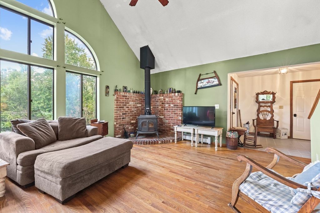 Fireplace, Interior, Stone Walls, Wood Texture Flooring
