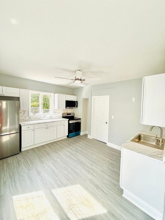 Interior, Kitchen, Stainless Steel Appliances, Wood Texture Flooring