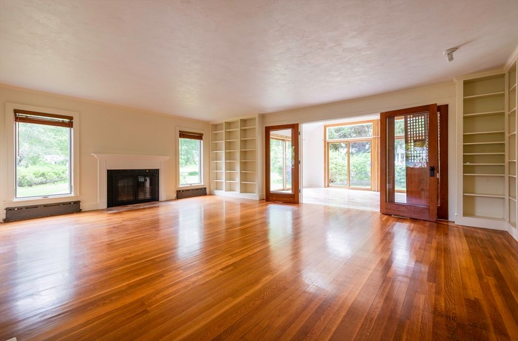 Empty room, Fireplace, Interior, Wood Texture Flooring