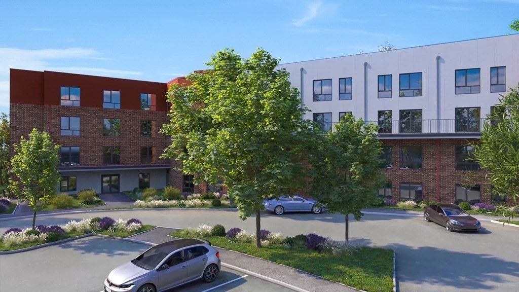 Exterior, Facade, Brick Facade, Condo Building