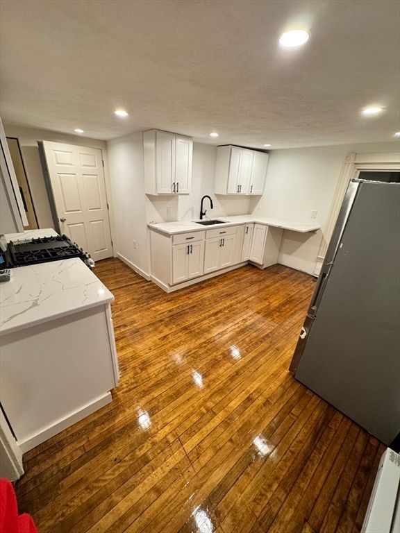 Interior, Kitchen, Recessed Lighting, Wood Texture Flooring