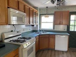 Chandelier, Interior, Kitchen, Pendant Lights, Wood Texture Flooring