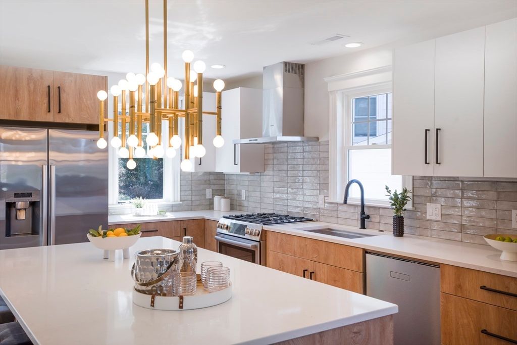 Interior, Kitchen, Pendant Lights, Recessed Lighting, Stainless Steel Appliances