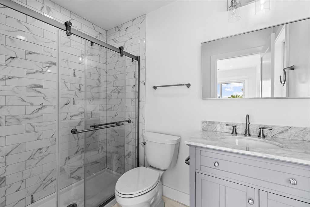 Bathroom, Glass Shower, Interior, Marble Walls