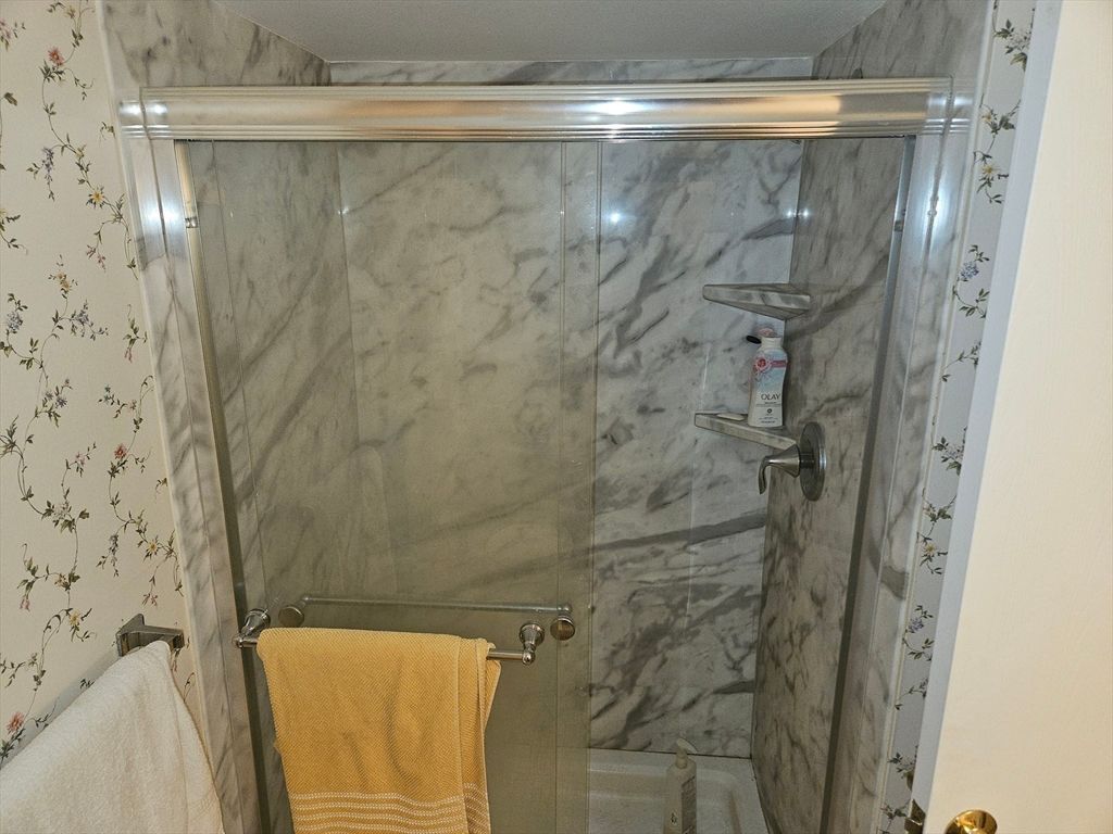 Bathroom, Glass Shower, Interior, Marble Walls