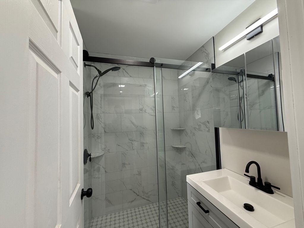 Bathroom, Glass Shower, Interior, Marble Walls