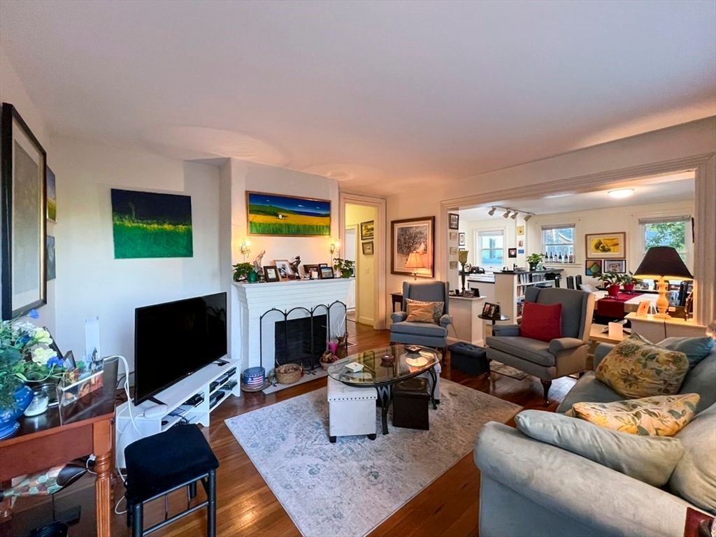 Dining room, Fireplace, Interior, Living room, Wood Texture Flooring