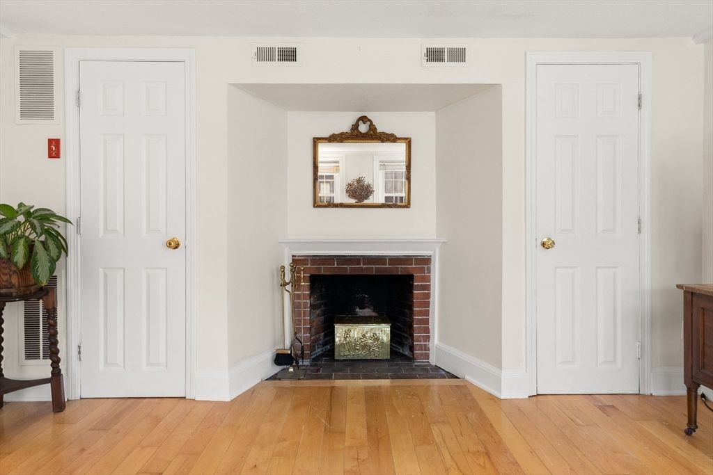 Fireplace, Interior, Wood Texture Flooring