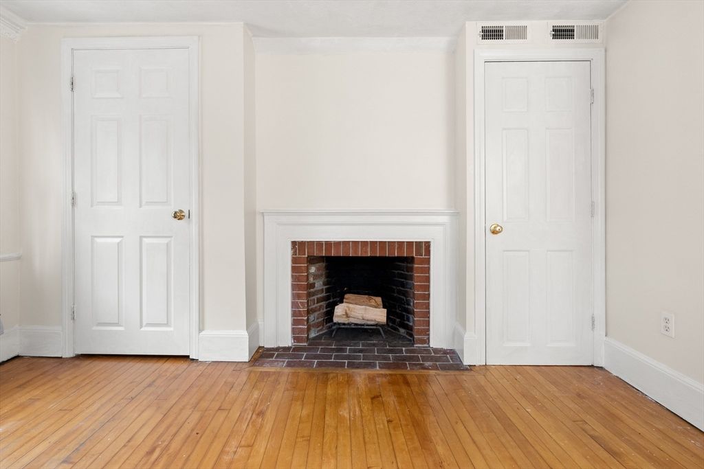 Empty room, Fireplace, Interior, Wood Texture Flooring