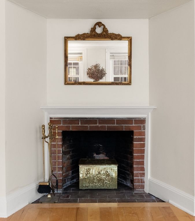 Fireplace, Interior, Wood Texture Flooring