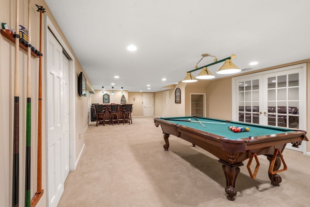 Billiard Table, Game Room, Interior, Pendant Lights, Recessed Lighting