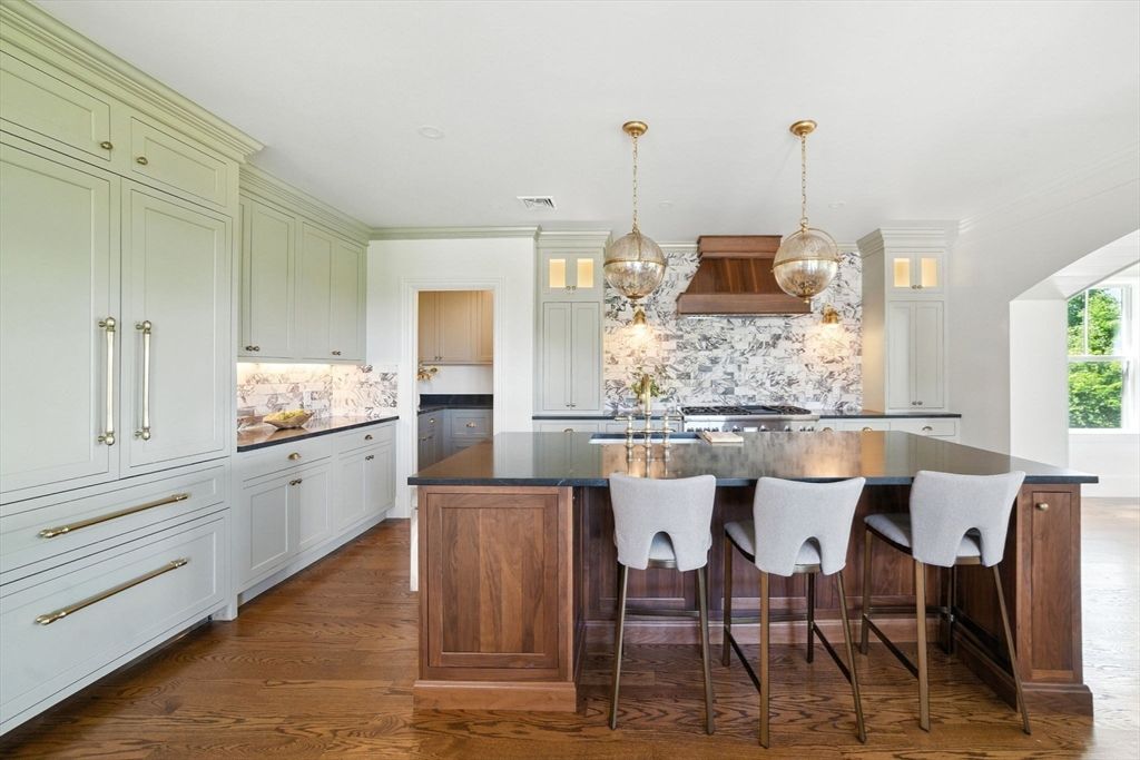 Interior, Kitchen, Pendant Lights, Wood Texture Flooring