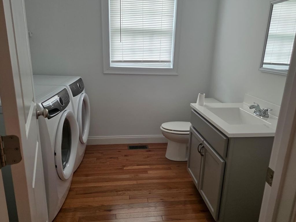 Interior, Washer, Wood Texture Flooring