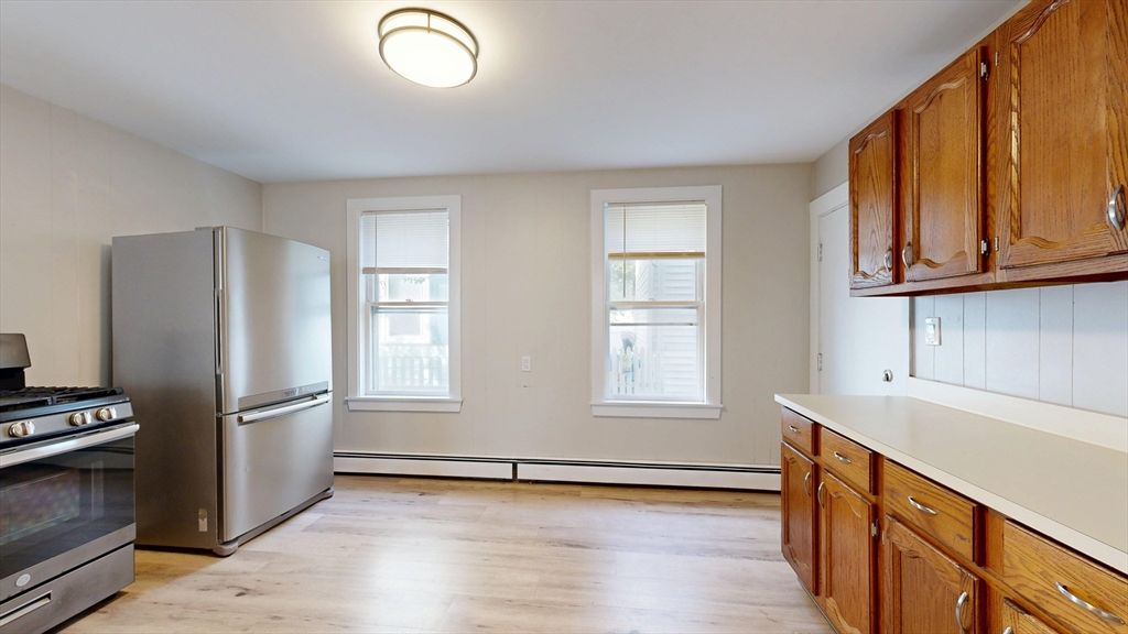 Interior, Kitchen, Stainless Steel Appliances, Wood Texture Flooring