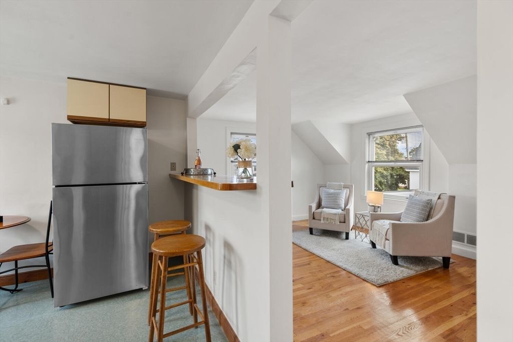 Interior, Kitchen, Living room, Stainless Steel Appliances, Wood Texture Flooring