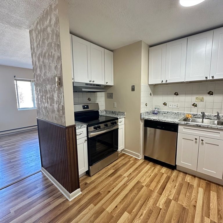 Interior, Kitchen, Stainless Steel Appliances, Wood Texture Flooring