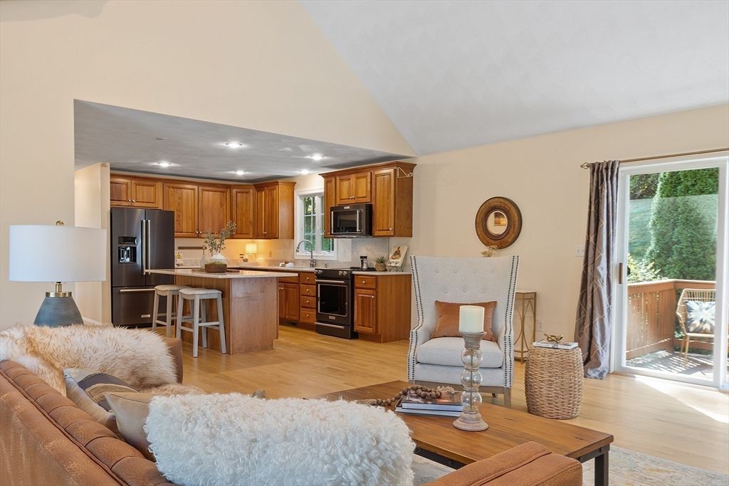 Interior, Kitchen, Living room, Recessed Lighting, Stainless Steel Appliances, Wood Texture Flooring
