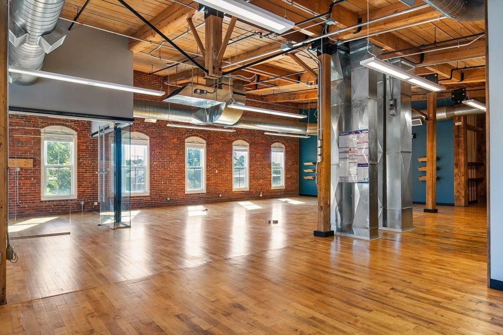 Empty room, Interior, Stone Walls, Wooden Beams, Wood Texture Flooring
