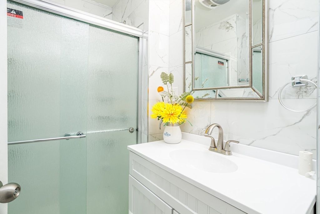 Bathroom, Glass Shower, Interior, Marble Walls