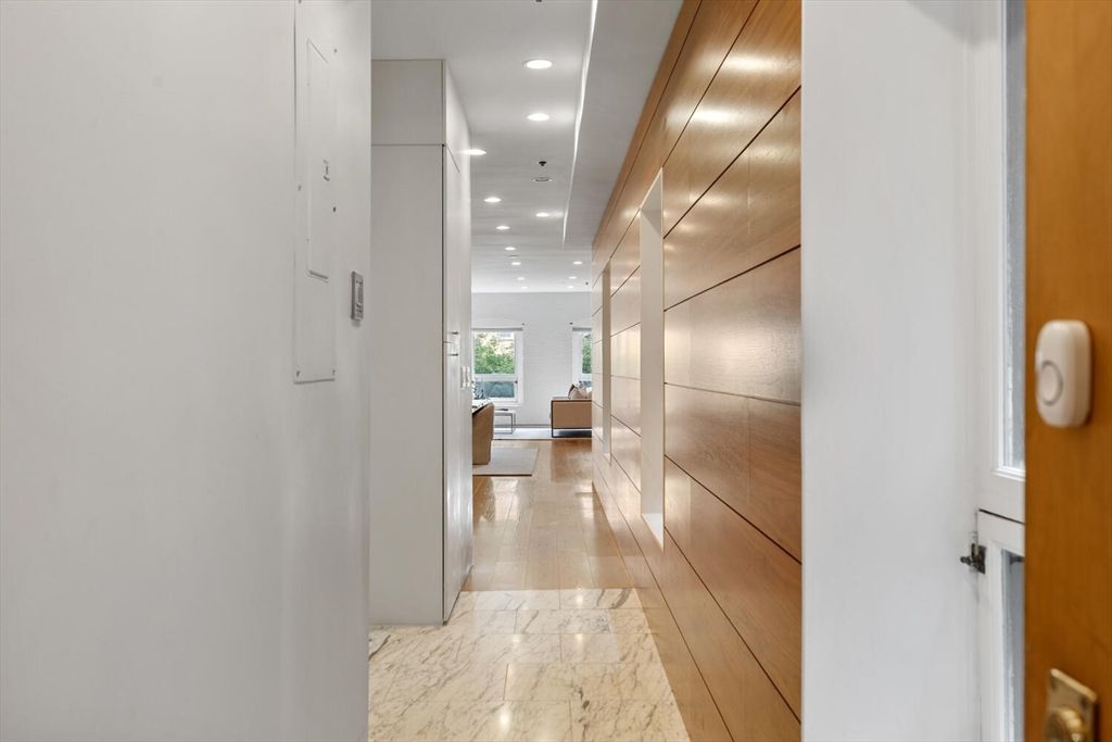Interior, Marble, Recessed Lighting, Wood Texture Flooring